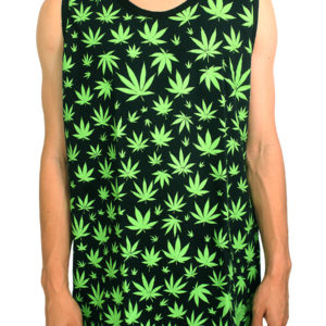 Camiseta Regata Cannabis Preta