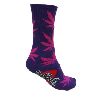 Meia Cannabis Maconha Marijuana Ganja Roxo e Rosa Ray Brown